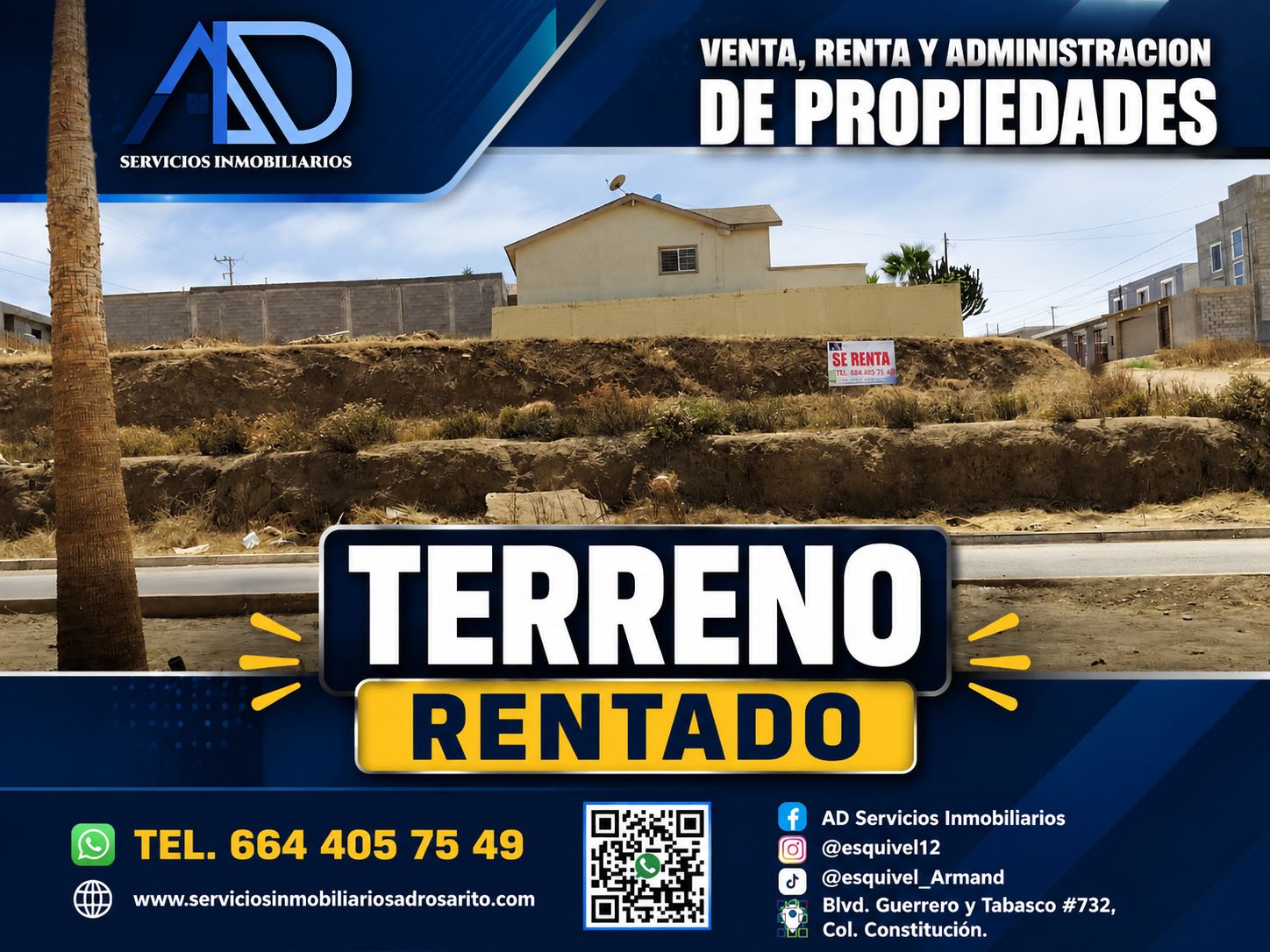 Terreno en Renta Lomas De Coronado Rosarito.